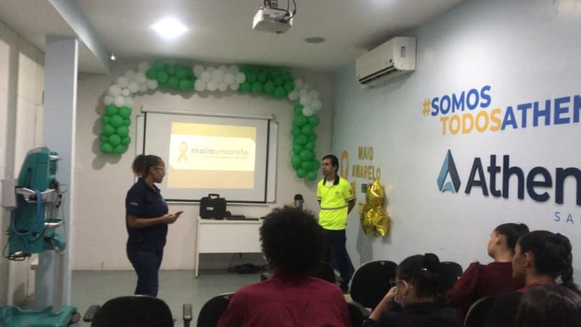 Ação da comissão de educação para o trânsito, palestra.