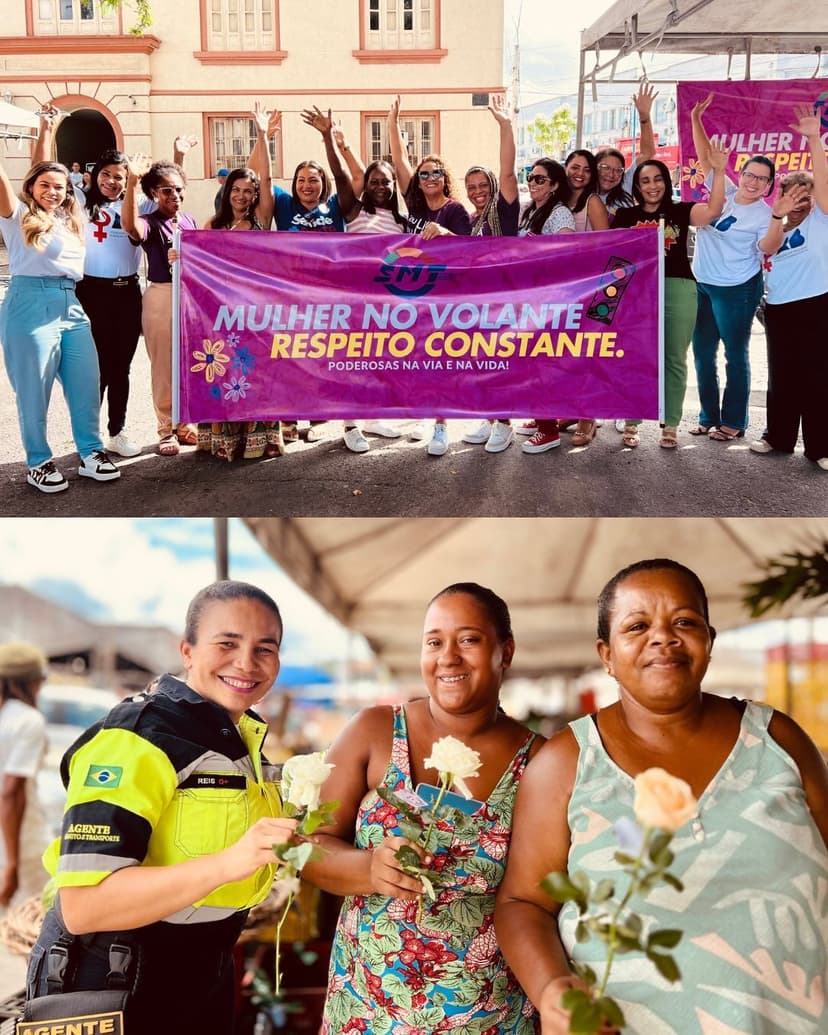 Imagem referente à notícia Flores e Reconhecimento: SMT Homenageia Mulheres no 8 de Março