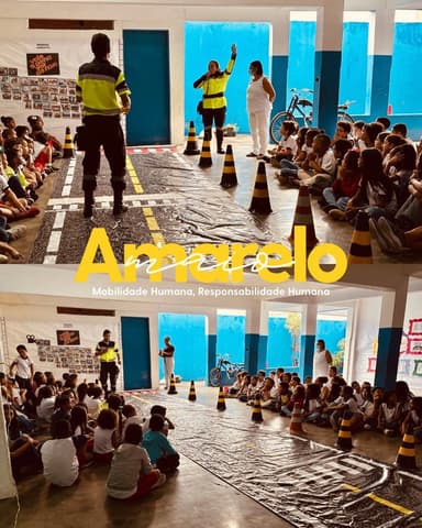 Imagem referente à notícia SMT Leva Maio Amarelo à Escola Municipal Irene Andrade de Assis