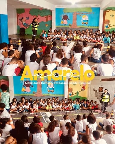 Imagem referente à notícia SMT Leva Maio Amarelo à Escola Municipal Irene Andrade de Assis