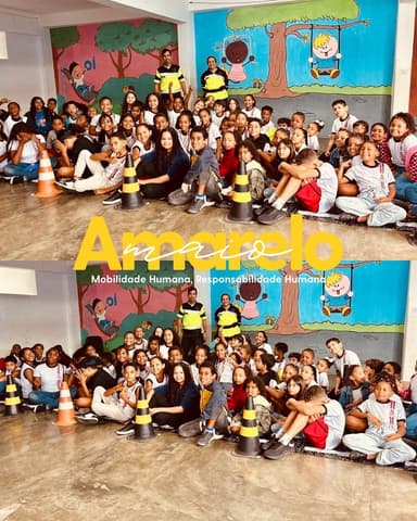 Imagem referente à notícia SMT Leva Maio Amarelo à Escola Municipal Irene Andrade de Assis