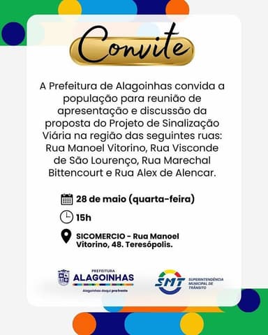 Imagem referente à notícia Prefeitura de Alagoinhas Convoca População para Reunião sobre Sinalização Viária