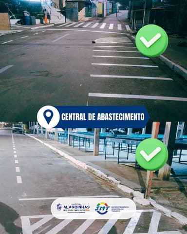 Imagem referente à notícia SMT Alagoinhas Implanta Nova Sinalização na Central de Abastecimento para Garantir Segurança