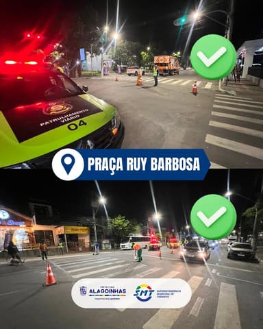 Imagem referente à notícia SMT Alagoinhas Realiza Operação Noturna de Sinalização Viária