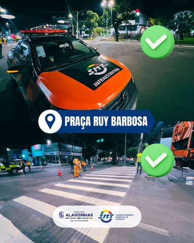 Imagem referente à notícia SMT Alagoinhas Realiza Operação Noturna de Sinalização Viária