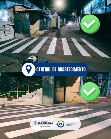 Imagem referente à notícia SMT Alagoinhas Implanta Nova Sinalização na Central de Abastecimento para Garantir Segurança