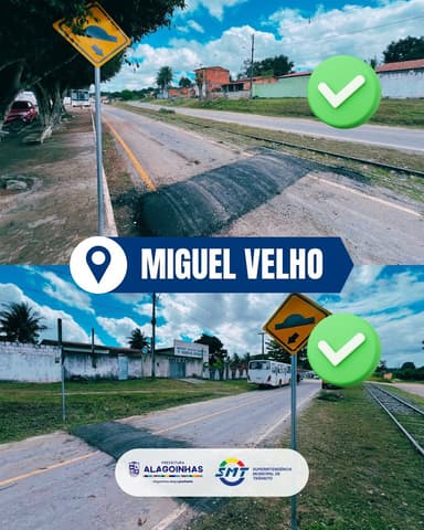 Imagem referente à notícia SMT Alagoinhas Implanta Novos Redutores de Velocidade para Garantir Segurança Viária