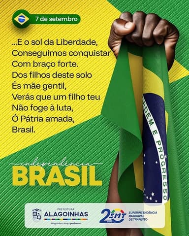 Imagem referente à notícia SMT Alagoinhas Celebra 203 Anos da Independência do Brasil