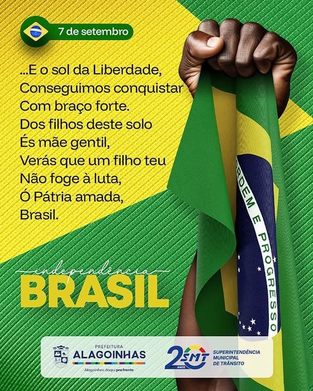 Imagem referente à notícia SMT Alagoinhas Celebra 203 Anos da Independência do Brasil